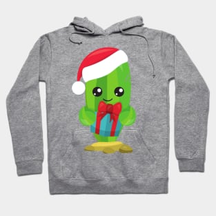 Christmas Cactus, Cute Cactus, Santa Hat, Gifts Hoodie